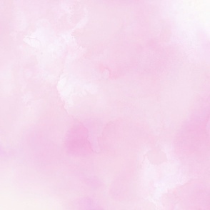 Watercolor clouds. Handpainted subtle watercolor clouds. Delicate wallpaper. Soft background. Nursery. Pink. Light pink.