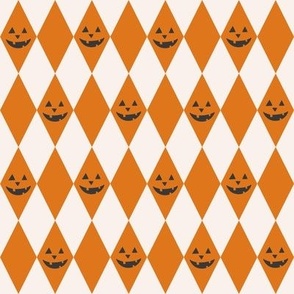 Jack-O-Diamonds orange on cream