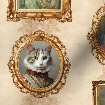 Aristocratic Cats Portraits : The Finest Floofs on Distressed Canvas