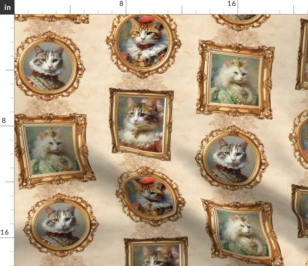 Aristocratic Cats Portraits : The Finest Floofs on Distressed Canvas