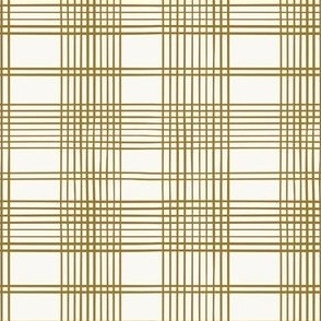 Double Line Plaid - Toffee and Ivory