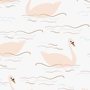 Whimsical floating swans 