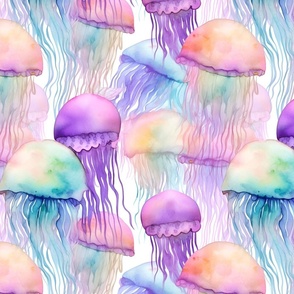 Opalescent Jellyfish Watercolor