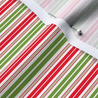 Red and Green Stripe (Coordinates with Candy Canes - Christmas Holiday) // little small scale tiny mini micro doll 