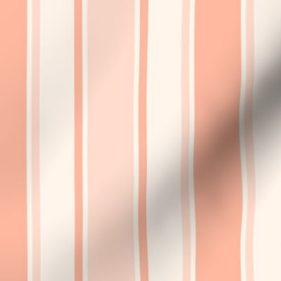 Soft Coral Pink Stripes - Medium