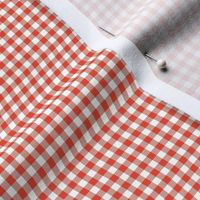 Red and White Picnic Gingham Plaid // little small scale tiny mini micro doll 