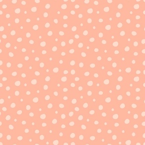 Coral Pink Polka Dots - Medium