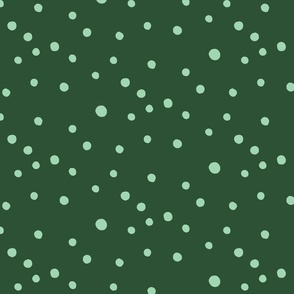 Hand-Painted Polka Dots in Emerald Mint in Small