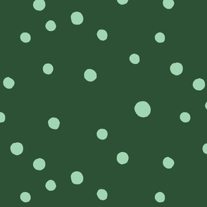Hand-Painted Polka Dots in Emerald Mint in Medium