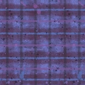 deep blue and plum watercolor plaid 4 x 8 in