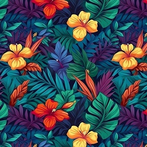 Deep tropical floral