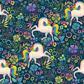 Sweet Unicorn Dreams |  on dark blue | 18