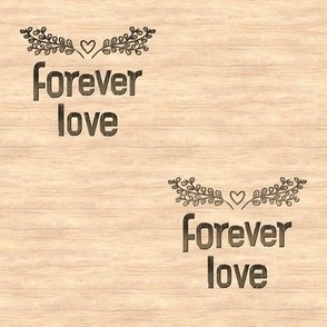 carved wood 'forever love' - large scale