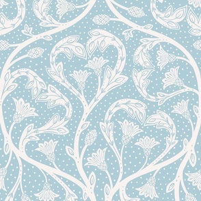 (L) victorian hidden dandelion hearts wedding non directional version light blue