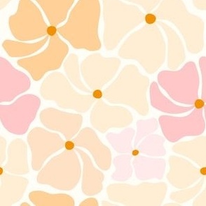 Big Pastel Flowers Pattern