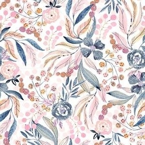 Watercolor floral pattern in pearl colors