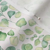 10" Exotic Watercolor Hand Painted Eucalyptus Meadow-   white-for home decor Baby Girl and tropical nursery fabric perfect for kidsroom wallpaper,kids room