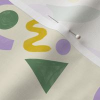 Fun with shapes - purple, yellow, green - abstract