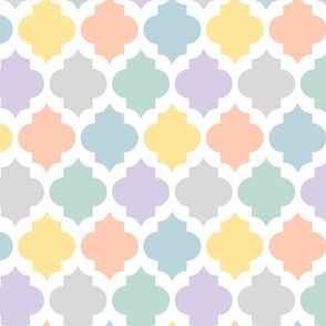 Moroccan Quatrefoil Pastel Colors Medium