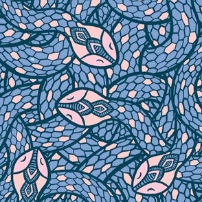 Endless Intertwined Snakes - Medium - Blue Pink