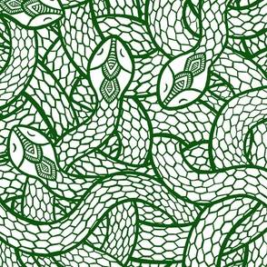 Endless Intertwined Snakes - Large - Green White