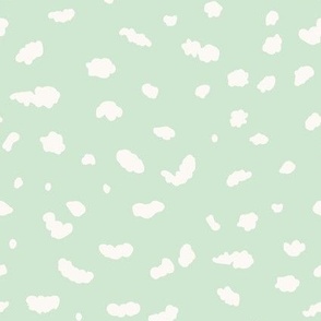 I am cloudy sky clouds of confetti in light blue and white