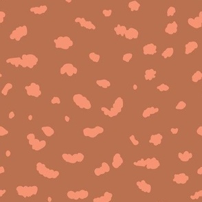 I am warm spice clouds of confetti: brown  and warm pink