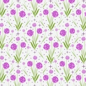 Sweet Purple Pink Allium Dreams on Off White Background: Extra Small