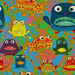 Cute and Colorful Frogs