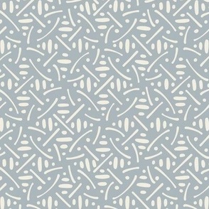 hand drawn geometric_creamy white, French blue grey_ moroccan tile circles