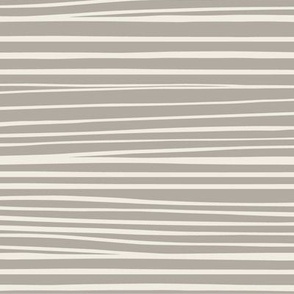Hand Drawn Horizontal Stripes | Cloudy Silver, Creamy White | Contemporary Geometric-02