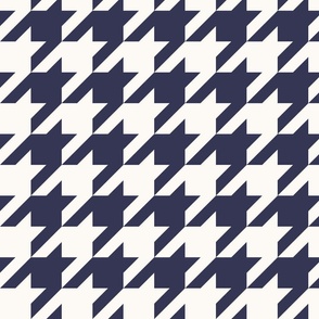 Houndstooth Check, Deep Blue, Large Scale 