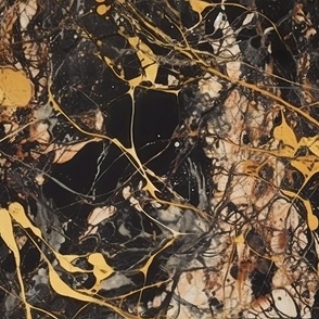 Black and Gold Drip Paint Splatter Technique