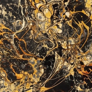 Black and Gold Drip Paint Splatter Technique