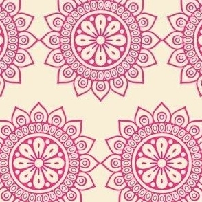 Bright Pink Abstract Flower Pattern