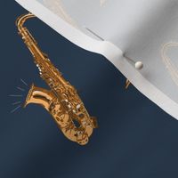 Tenor Saxophones, Navy Blue