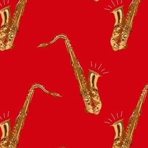 Tenor Saxophones, Bright Red