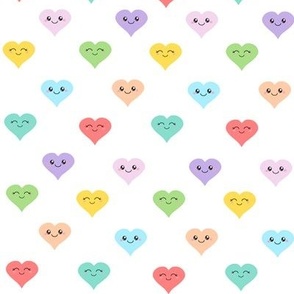 Cute and Colorful Smiley Hearts polka dots