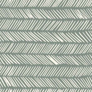 Medium // Wonky Herringbone Chevron: Hand-Painted Geometric Boho Lines - Grey