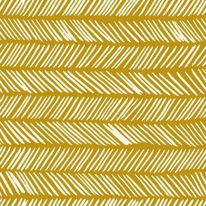 Medium// Wonky Herringbone Chevron: Hand-Painted Geometric Boho Lines - Mustard Yellow 