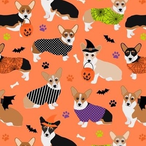 Halloween Corgi Dogs Orange