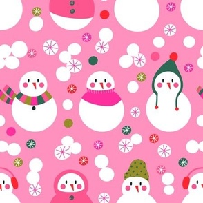 Winter Snowpeople - Pink