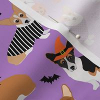 Halloween Corgi Dogs Purple