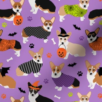 Halloween Corgi Dogs Purple