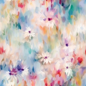 Bold Rainbow Floral Abstract 
