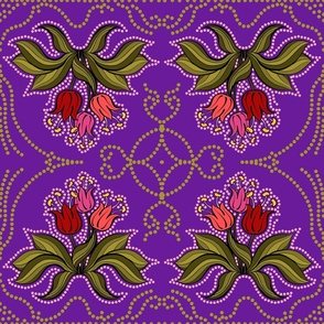 Tulips Bunch_on Purple_JUMBO_21x21_(wallpaper 24x24)
