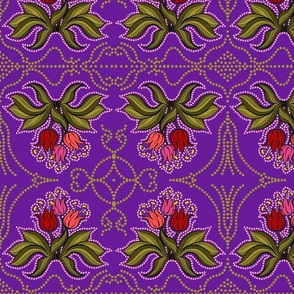 Tulips Bunch_on Purple_LARGE_12x12