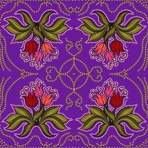 Tulips Bunch_on Purple_MEDIUM_6x6