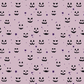 Jack O Lantern faces, boho, thistle purple