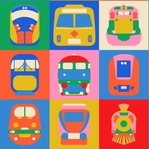 Totally Trains - Iconic Locomotives - Retro Bright Checkerboard